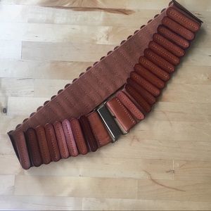 Anthropologie tabbed leather stretchy belt